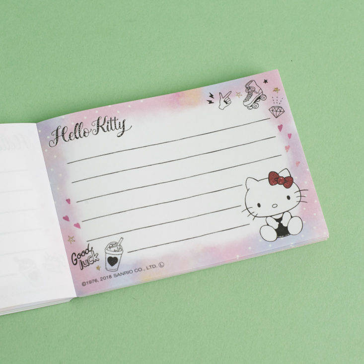 horizontal page of Hello Kitty Notepad