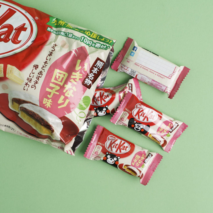 Ikinari Dango Kumamon KitKats pouring out of bag