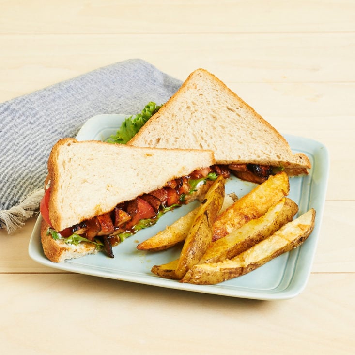 purple carrot sandwich and fries