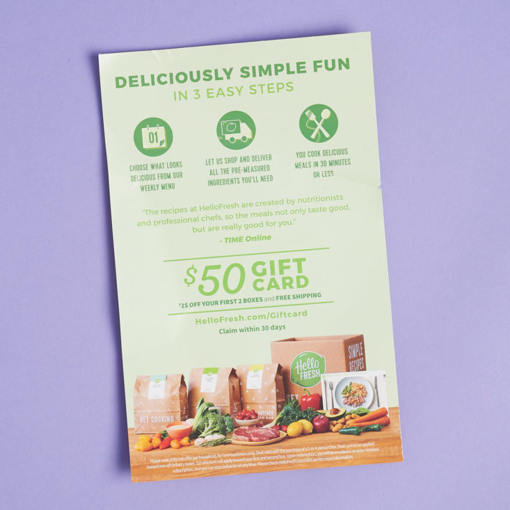 shoedazzle hello fresh coupon card