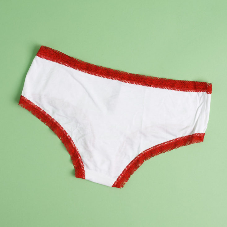 back of White and red Wilshire Montana Intimates undies