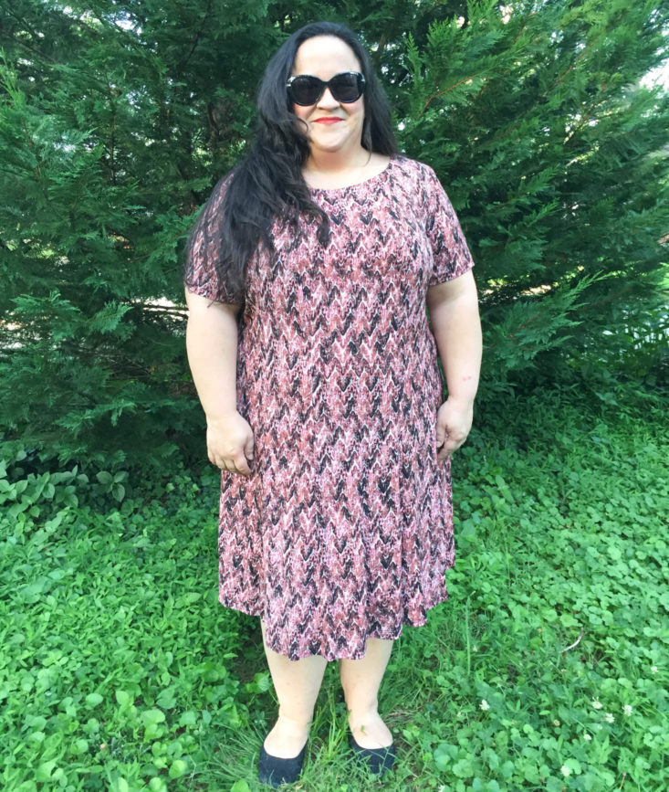 CONNECTED APPAREL - Short Sleeve Salmon Fit And Flare Dress