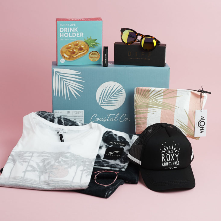 contents of summer 2018 Coastal Co. box