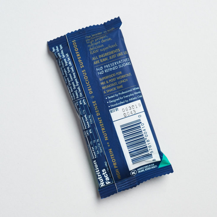 goddess provisions package of granola bar