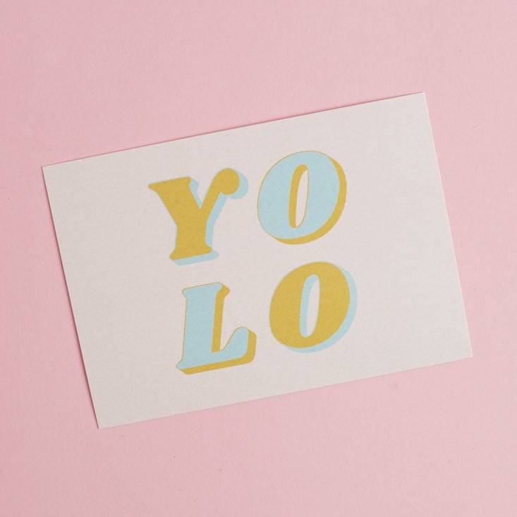 YOLO postcard
