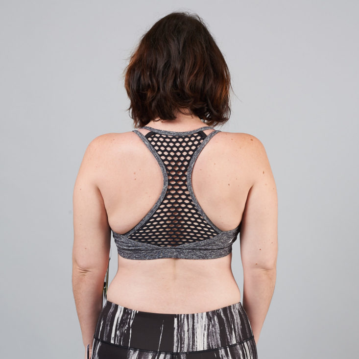 wantable fitness black mesh bra bacl