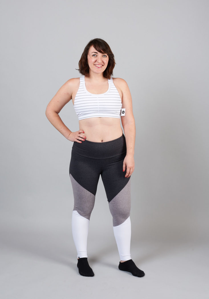 wantable fitness gray stripe leggings