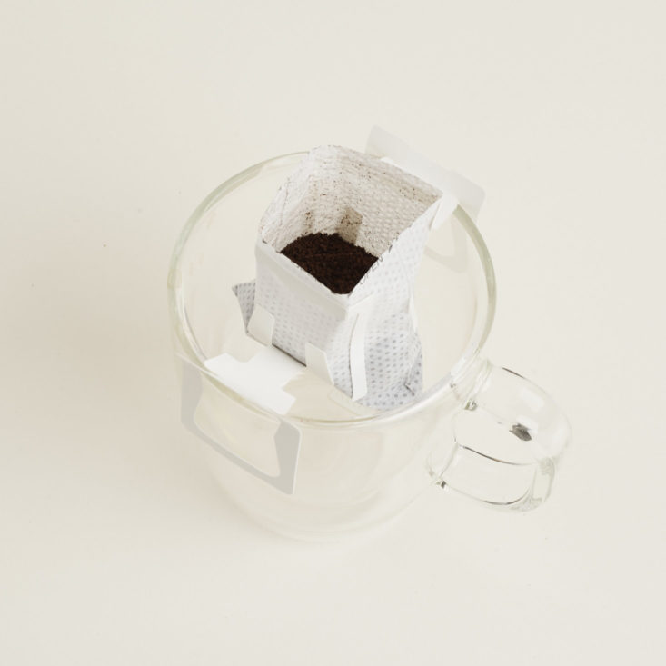 coffee pouch on mug