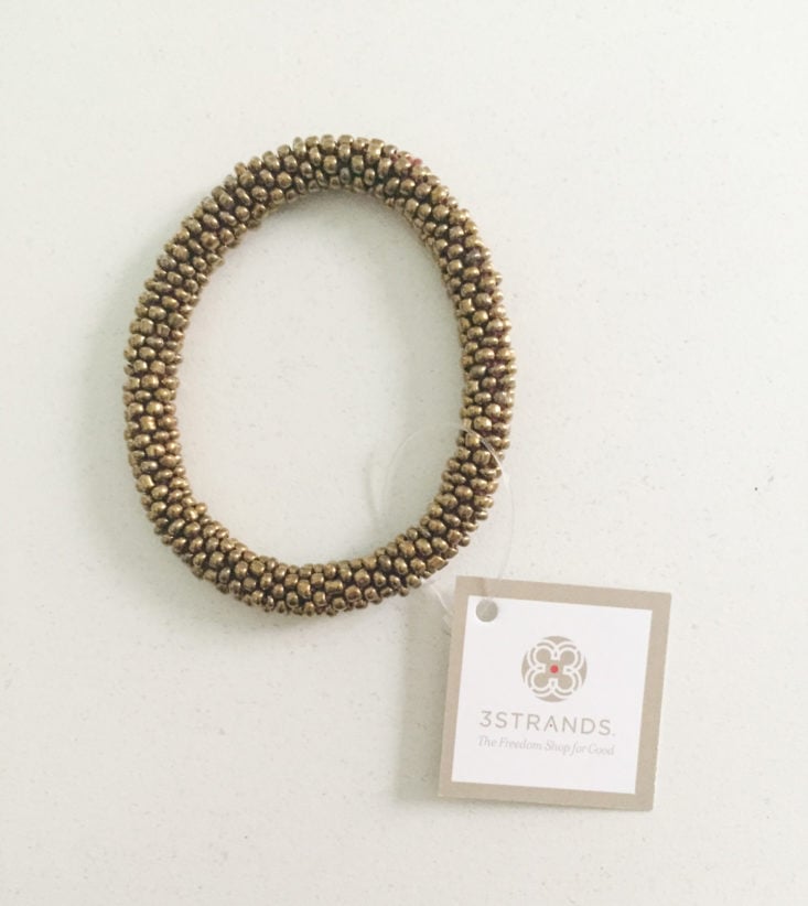 Gold Beaded Bracelet by 3 Strands, Nepal