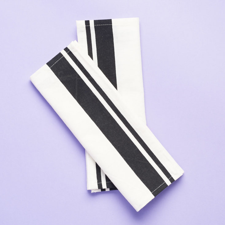 globein black striped napkins