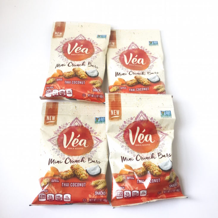 Vea Mini Crunch Bars in Thai Coconut, 4 1.7 oz bags