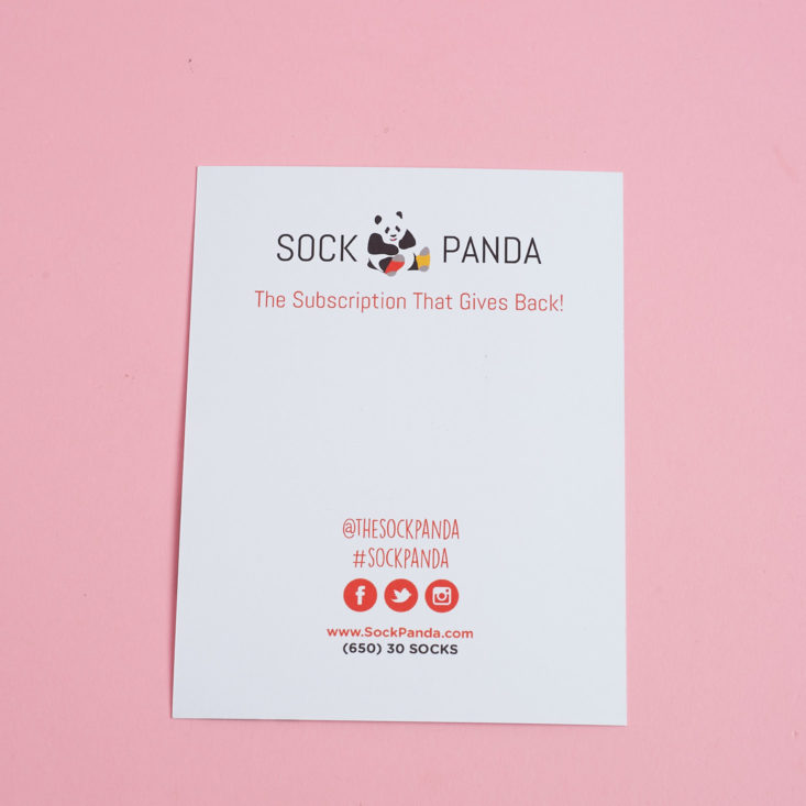 Panda Pals Information Card Back