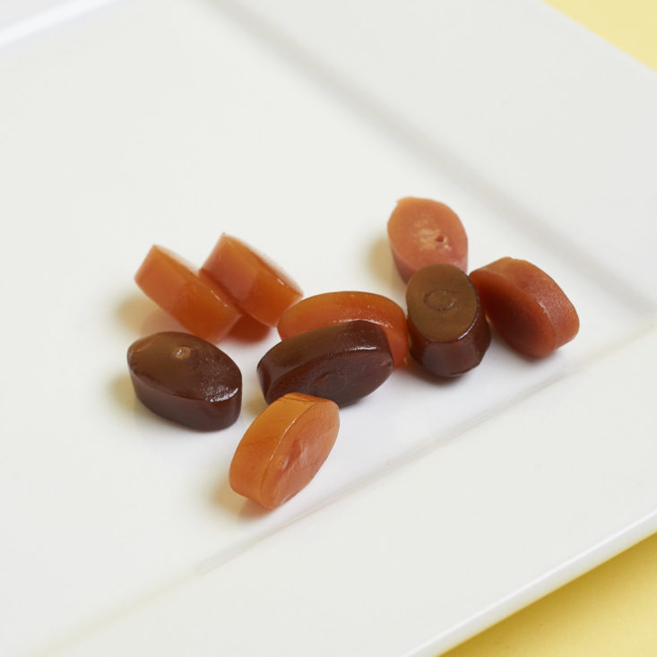 Herbaland Fantastic Fruit Protein Gummies on a plate