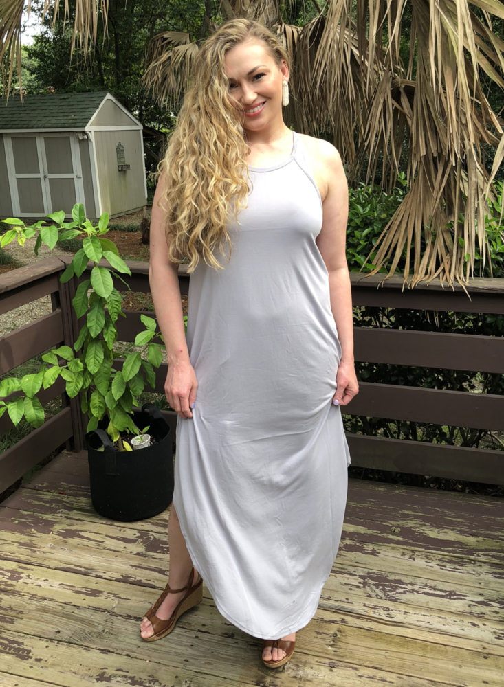 BluHeaven Maxi Dress in Light Silver