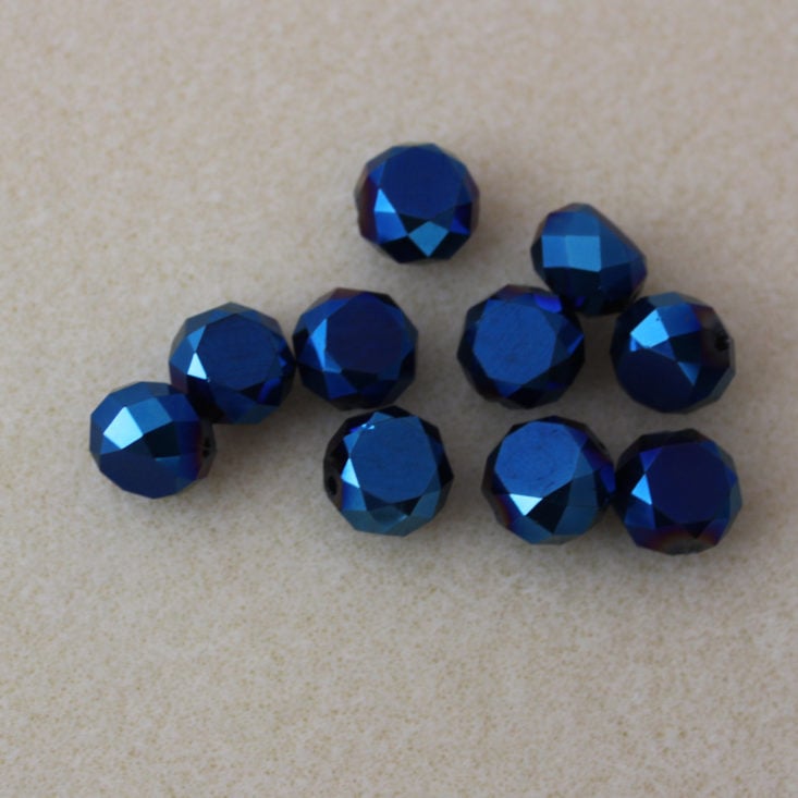 10 Pieces 12mm Chinese Crystal Puffed Coin Beads in Mystic Blue