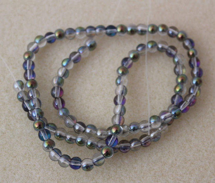 15” Strand 4mm Glass Beads with Metallic Vitrail Coating