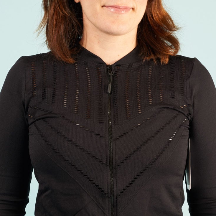 ellie black fitness jacket with open details