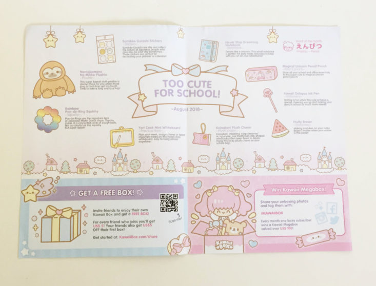 Kawaii Box August 2018 Booklet middle