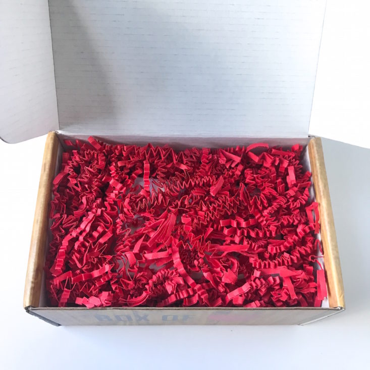 open box with red sizzle inside