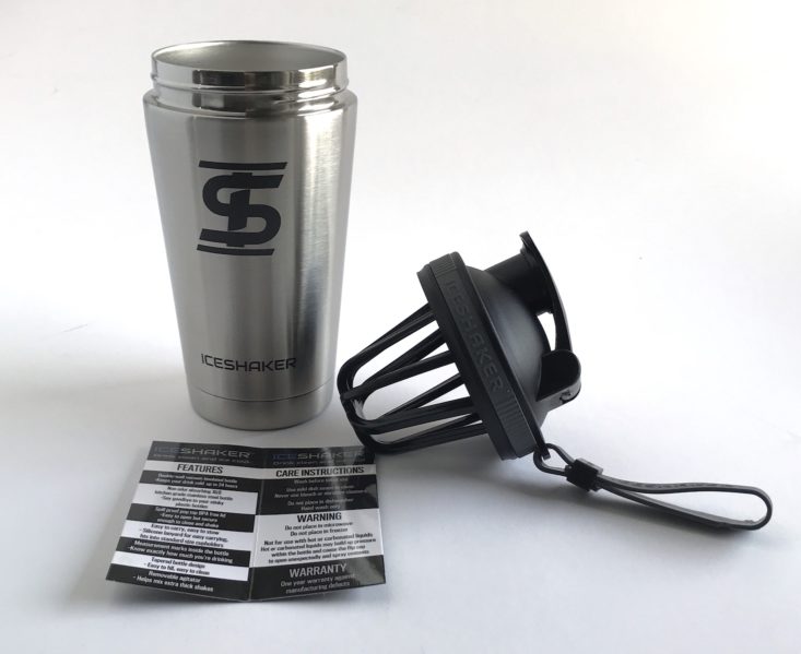 BuffBoxx Fitness September 2018 - Ice Shaker™ 16 oz. Insulated Bottle with Info Card Front