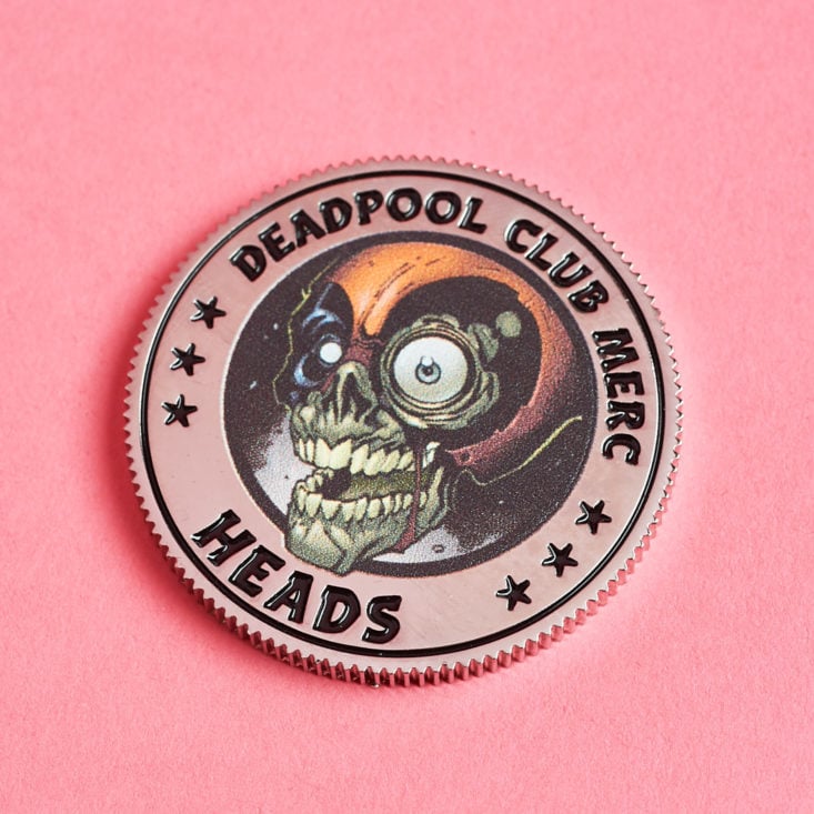 Deadpool Club Merc October 2018 - Deadpool Challange Coin Head Top