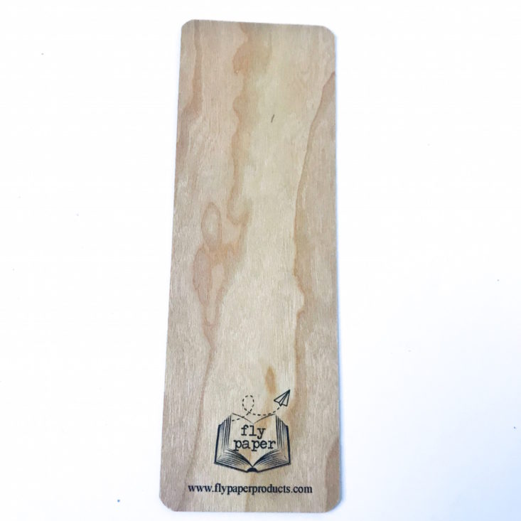 Deep Readers Club September 2018 - Fly Paper Products Wooden Bookmark Back
