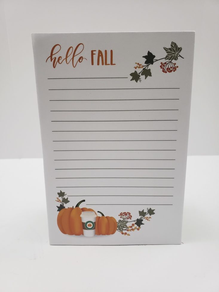 Flair & Paper October 2018 - Hello Fall Notepad Front 2