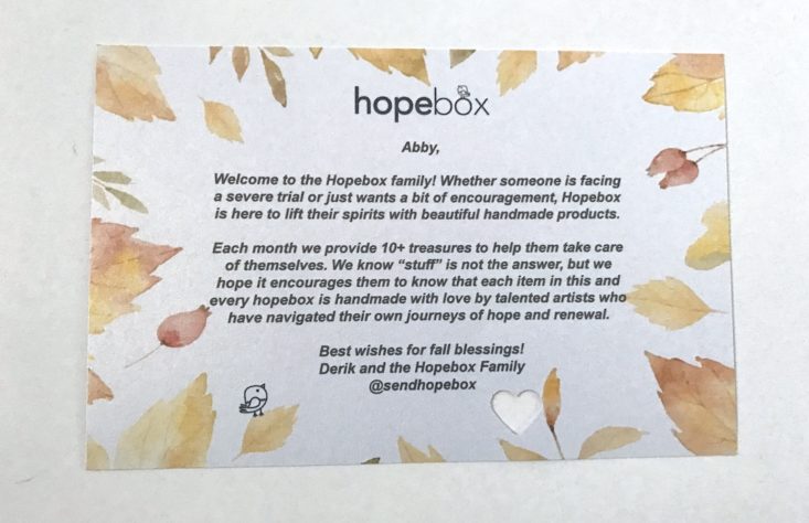 hopebox card