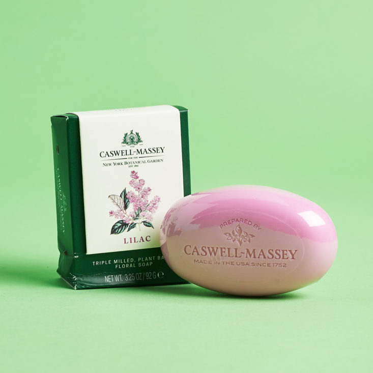 Luxor Box September 2018 - Caswell-Massey NYBG Lilac Soap With Box Front