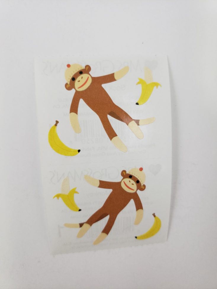 PENNIE POST Box October 2018 - Monkey & Banana Stickers Front