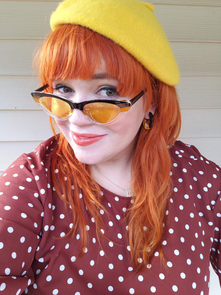 Pinup In A Pack September 2018 - Yellow Tortoise Shell Swirl Hoops Front