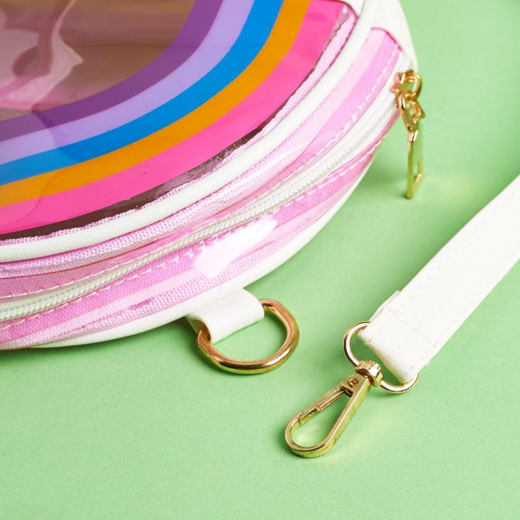 quirky crate removable strap on rainbow purse