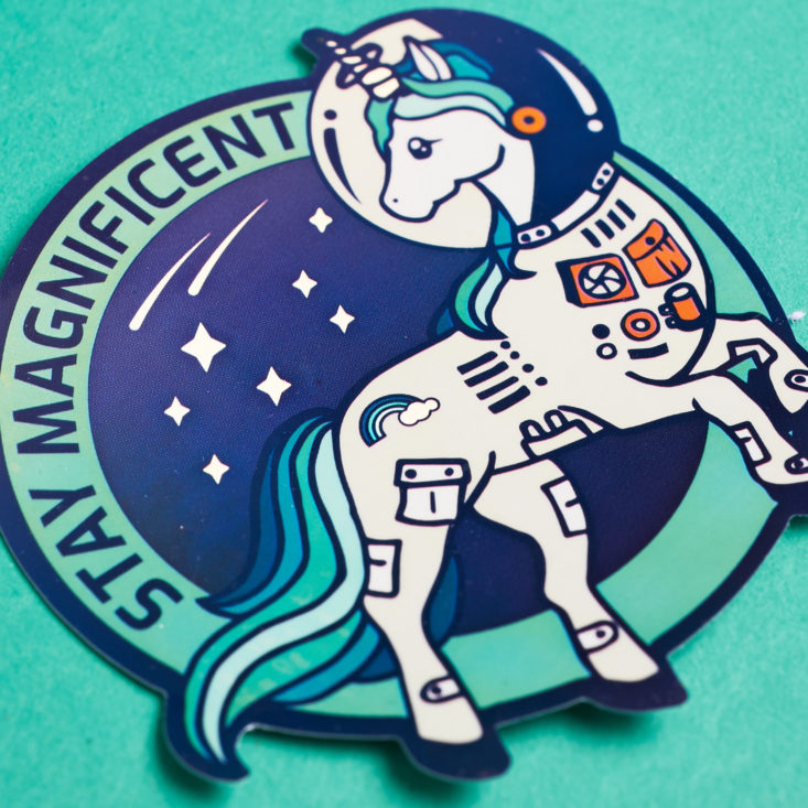 Quirky Post unicorn space sticker