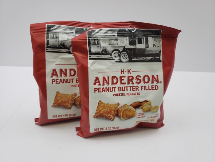 Snack With Me October 2018 - HK Anderson Peanut Butter Filled Pretzel Nuggets Front
