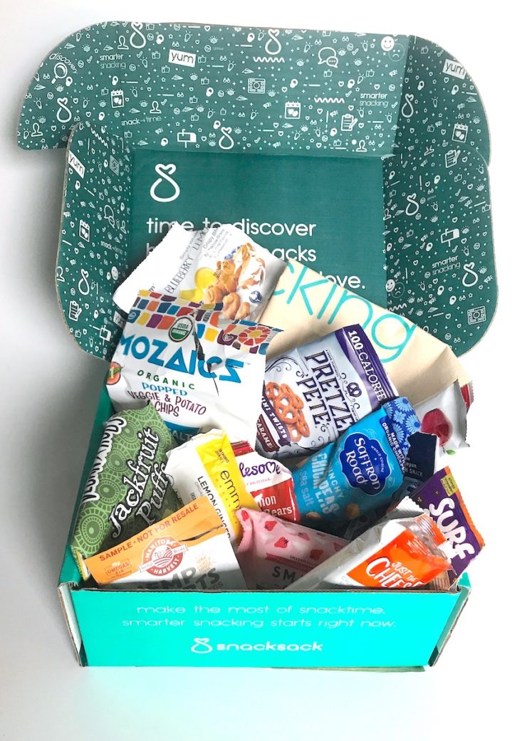 SnackSack October 2018 - Open Box All Contents Front