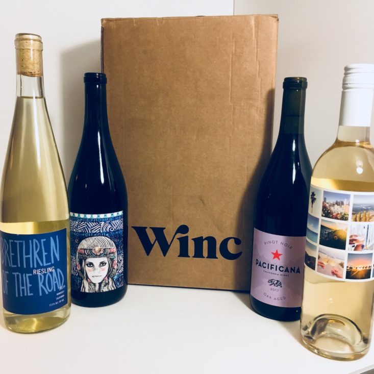Winc October 2018 box and contents