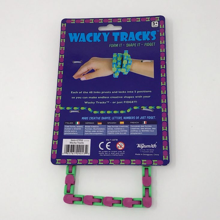 Sensory Theraplay Box November 2018 wacky tracks back of package
