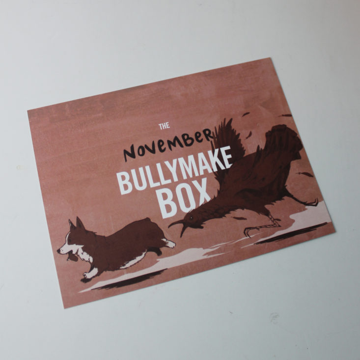 Bullymake Box November 2018 - Booklet Front