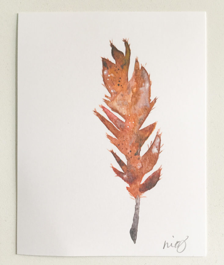 California Found Subscription Box Review October 2018 - Owl Feather Watercolor Art Print 1 Top