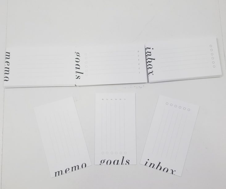 Cloth & Paper October 2018 - Memo Goals Inbox Cards 2
