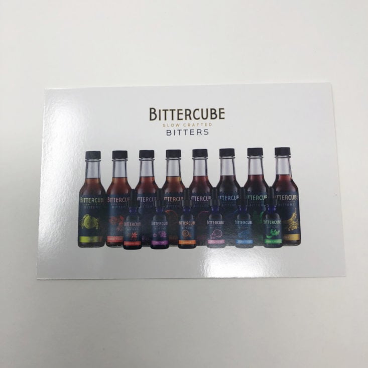 CrateChef OctoberNovember Review 2018 - Bittercube Bitters Information Card Front