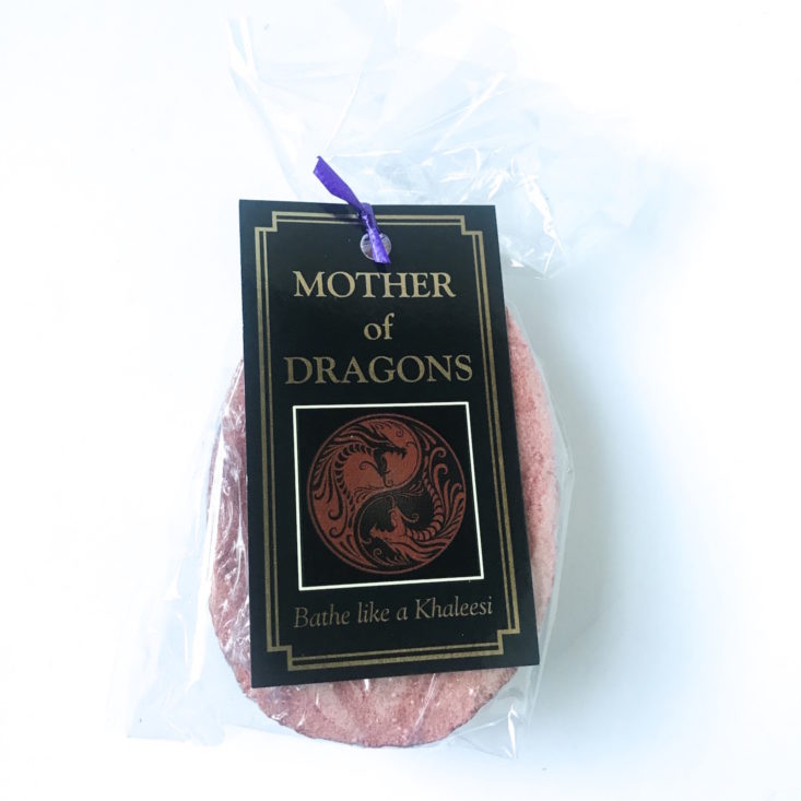 Enchantment Box “Mother of Dragons” December 2018 Review - Paisley Mermaid Lagoon Bath Bomb Back