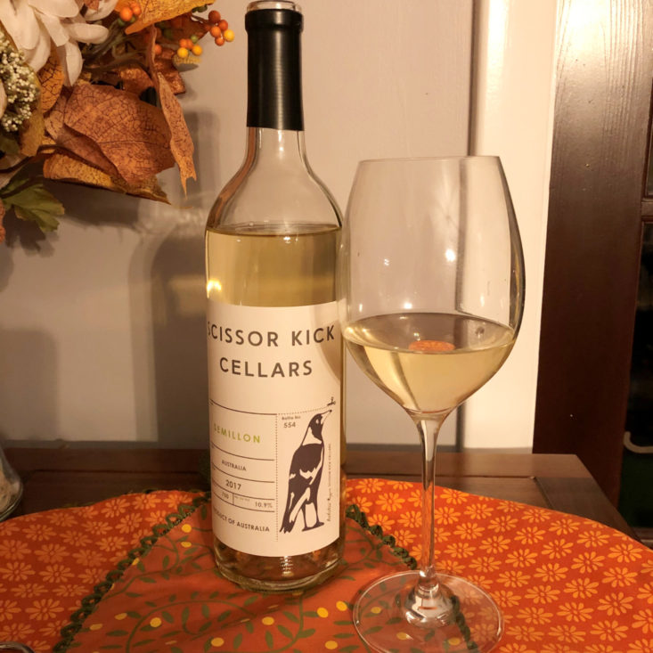 Firstleaf Wine November 2018 - Scissor Kick Sémillion Bottle With Glass Front