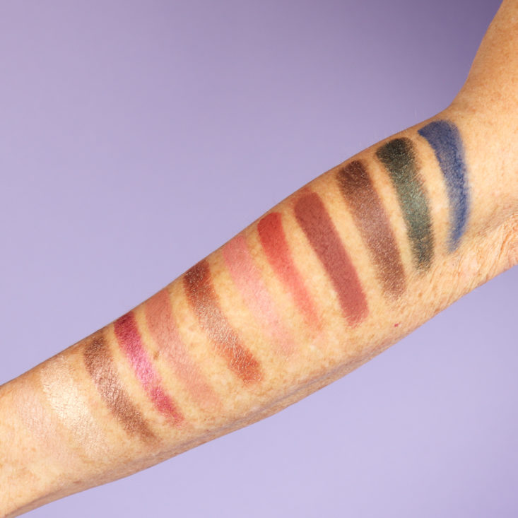 palette swatches on arm