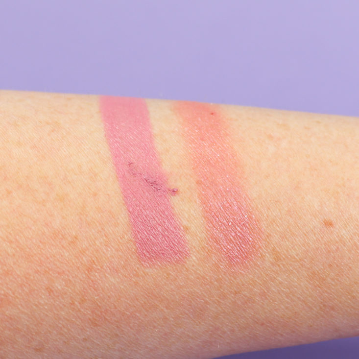 lip and shadow swatches