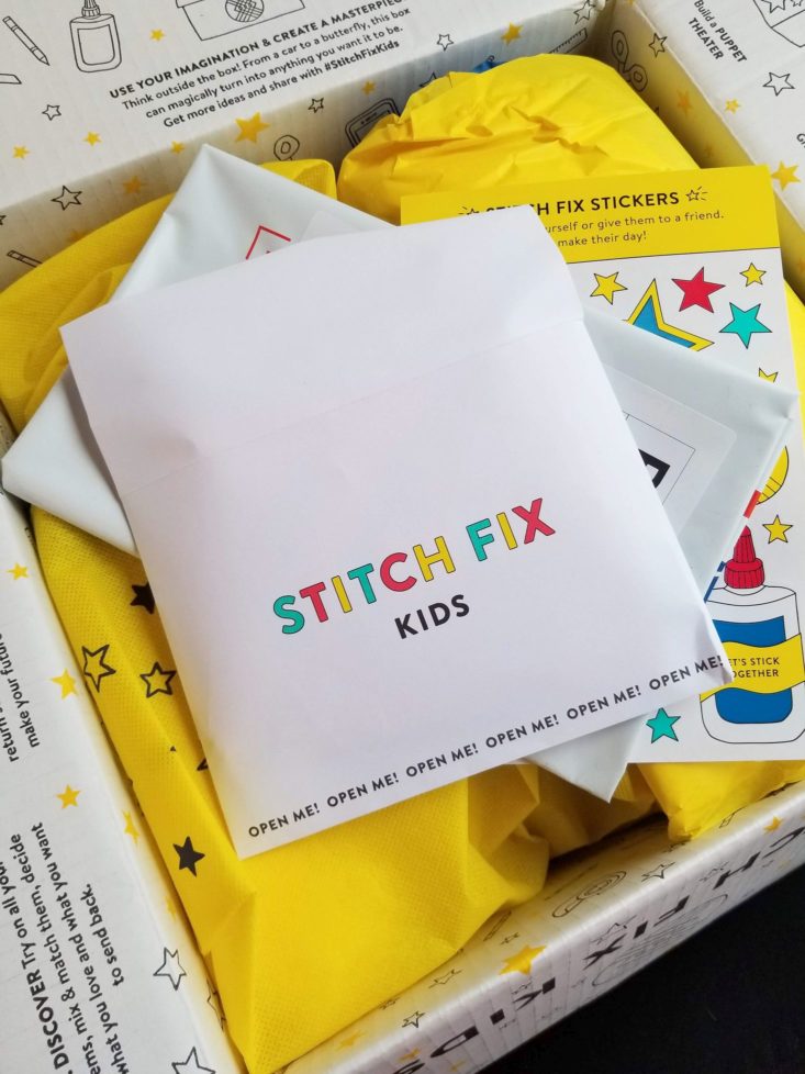 Stitch Fix Kids Boys November 2018 inside box
