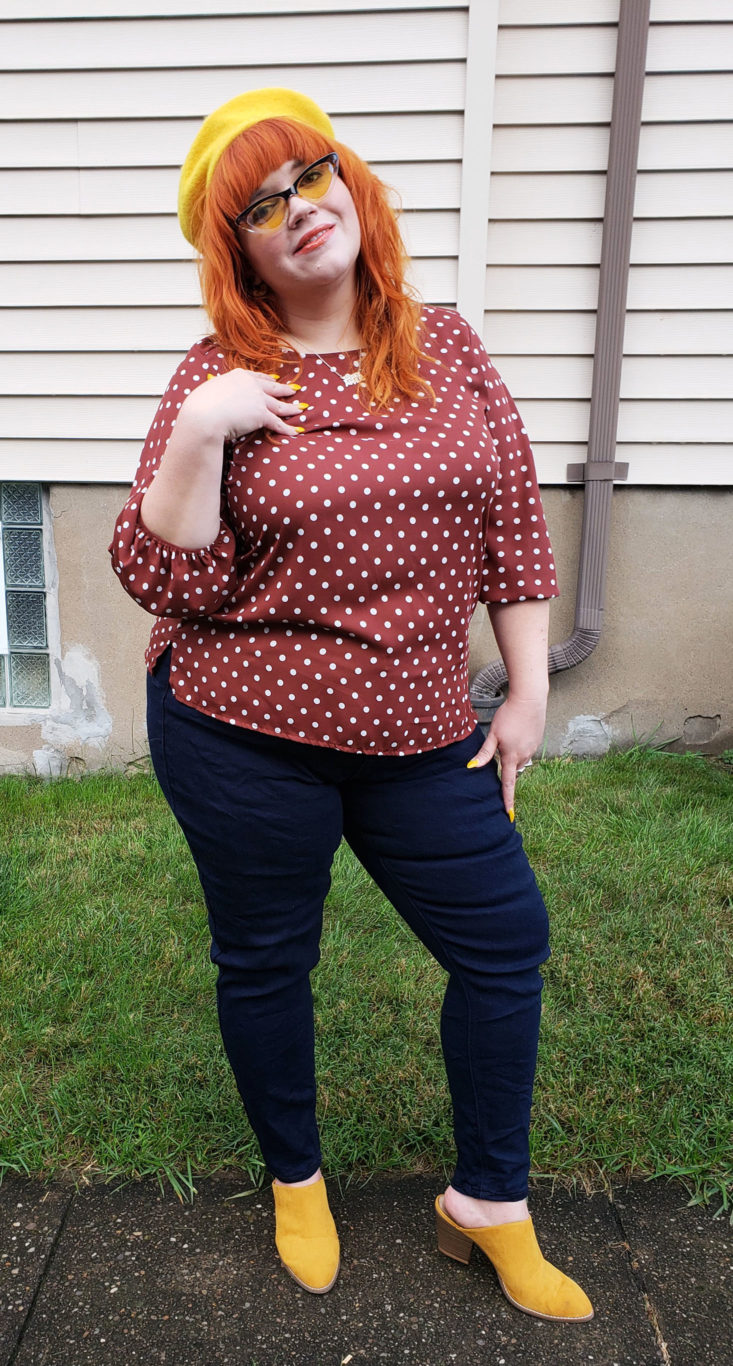 Stitch Fix Plus Size Clothing Box October 2018 Review - Oleksandra Crew Neck Blouse by West Kei Wear Front