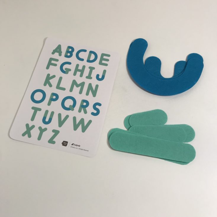 Tadpole Alphabet Play November 2018 - Felt Letter Shapes Materials