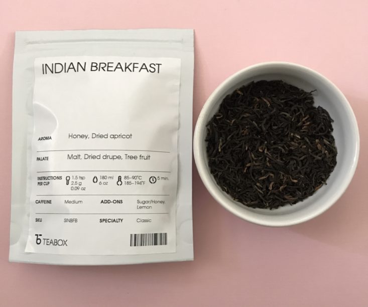 Teabox November 2018 - Indian Breakfast Front