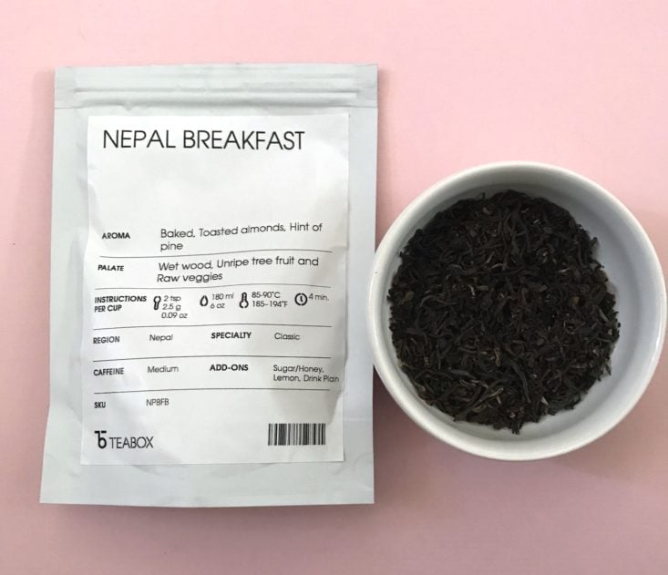 Teabox November 2018 - Nepal Breakfast Front